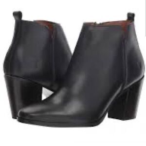 FRYE MEGHAN LEATHER ANKLE BOOTIES BLACK SZ 10 Women